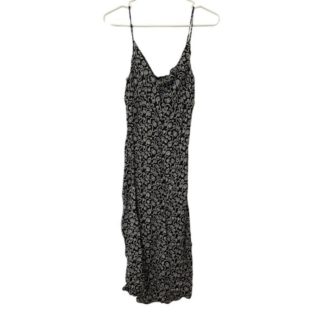 Reformation Black and White Swirl Midi Dress